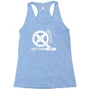 born to cycle forced to work Racerback Tank