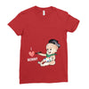 Cute Baby Painter's Mom Love Ladies Fitted T-Shirt