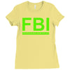 mens fbi print casual slim Ladies Fitted T-Shirt
