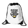 please send queso Drawstring Bags