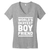 world's okayest boyfriend couple love funny Women's V-Neck T-Shirt