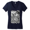 boombox skull Women's V-Neck T-Shirt