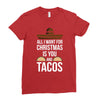 i love you and tacos Ladies Fitted T-Shirt