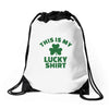 this is my lucky shirt Drawstring Bags