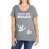 Baby On Board with Stork Ladies Curvy T-Shirt