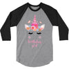 birthday unicorn family series birthday girl 3/4 Sleeve Shirt