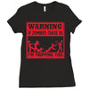 warning if zombies chase us i'm tripping you Ladies Fitted T-Shirt