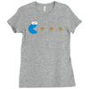funny 80s pacman cookie monster retro gaming Ladies Fitted T-Shirt