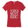 horror movie addict Women's V-Neck T-Shirt