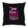 quens are born in june Throw Pillow