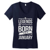 legends are born in january Women's V-Neck T-Shirt
