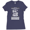 Never Underestimate A Papa With An Engineer Degree Ladies Fitted T-Shirt