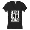 straight outta planet vegeta Women's V-Neck T-Shirt
