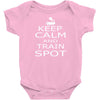 keep calm train Baby Onesie