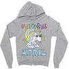 unicorns are born in april cute unicorn Zipper Hoodie