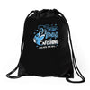 fishing fanatics Drawstring Bags
