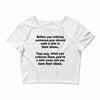 criticize Crop Top