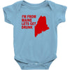 funny maine state Baby Bodysuit