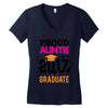 Class of 2017 Proud Auntie Graduation Women's V-Neck T-Shirt