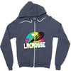 neon lacrosse Zipper Hoodie