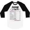 June Girl Facts Cancer 3/4 Sleeve Shirt