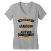 Super Cool Grandson Of A Freaking Awesome Mother Women's V-Neck T-Shirt