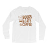 books and cats and coffee Long Sleeve Shirts