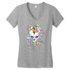 flying rainbow skull island Women's V-Neck T-Shirt