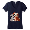 nice cat and dog Women's V-Neck T-Shirt