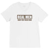 real men hunt for their food father's day hunting fishing funny V-Neck Tee
