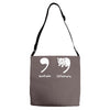 apostrophe catastrophe Adjustable Strap Totes