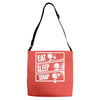 v3 eat sleep snap Adjustable Strap Totes