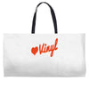 love vinyl Weekender Totes