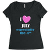 i love july especially the 4th Women's Triblend Scoop T-shirt