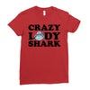 crazy lady shark Ladies Fitted T-Shirt