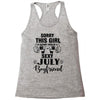 sorry this girl is already taken by a super sexy july boyfriend Racerback Tank