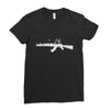 banksy style ak47 art   funny Ladies Fitted T-Shirt
