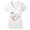music expresses clef heart girls Women's V-Neck T-Shirt
