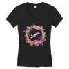Floral Baby Name Women's V-Neck T-Shirt