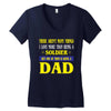 soldier dad Women's V-Neck T-Shirt