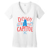 down with the capitol Women's V-Neck T-Shirt