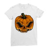 skull pumpkin Ladies Fitted T-Shirt