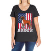 usa boxer flag Ladies Curvy T-Shirt