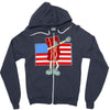 bacon american flag dab Zipper Hoodie
