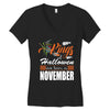 Halloween Kings Are Born In November Women's V-Neck T-Shirt