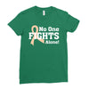 No 0ne Fights Alone Ladies Fitted T-Shirt