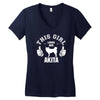 This Girl Loves Her Akita Women's V-Neck T-Shirt