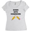 down with homework Women's Triblend Scoop T-shirt