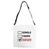 too busy playing fortnite (black) Adjustable Strap Totes