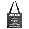 Super July Girl Tote Bags
